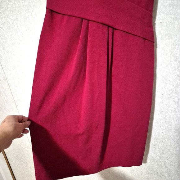 EMPORIO ARMANI  Red Ruched Wrap Midi Dress..SIZE:40 - Picture 6 of 16